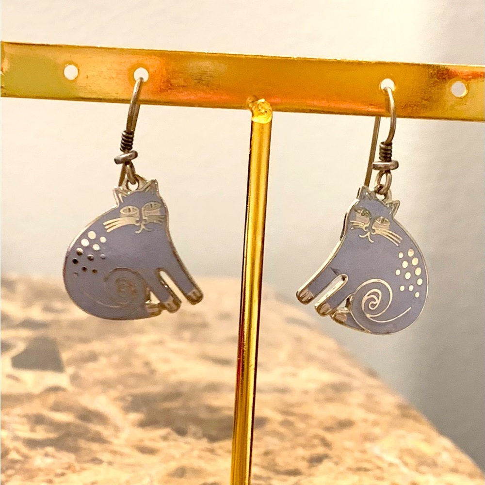 Vintage Laurel Burch Feshire Cat earrings - Picture 1 of 10